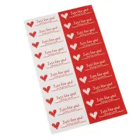 Stickere cu inimioare si mesaj Just for you - alb/rosu (200 buc) - Default Title
