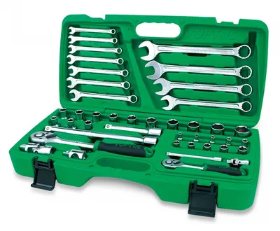 Set chei combinate, capete tubulare cu clichet, Toptul 42 piese