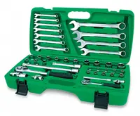 Set chei combinate, capete tubulare cu clichet, Toptul 42 piese