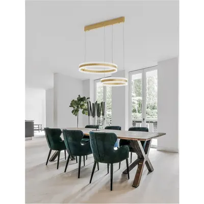 Lampa suspendata AGOS Auriu Aluminiu & Acrylic Triac Dimabil LED 124 Wat 230 Volt 5421Lm 3000K IP20