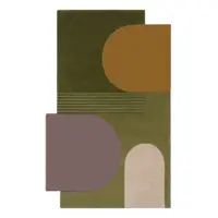 Covor verde țesut manual din lână 200x290 cm Lozenge – Flair Rugs
