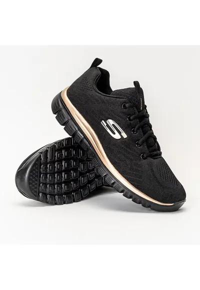 Pantofi sport dama Graceful Get Connected - Negru/Auriu - - Negru/Negru/Auriu