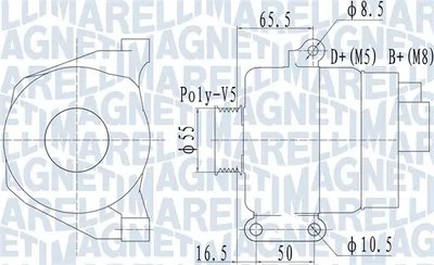 Alternator (14v, 120a) Potrivit Fiat 500 C, Doblo Cargo, Panda, Punto, Punto Evo Hatchback, Tipo; Lancia Ypsilon 1.2-1.4lpg 03.09