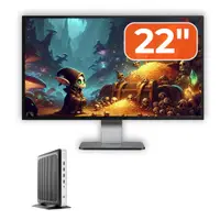 Pachet PC Second Hand HP T630 Thin Client, AMD GX-420GI 2.00GHz, 8GB DDR4, 32GB SSD Flash + Monitor 22"