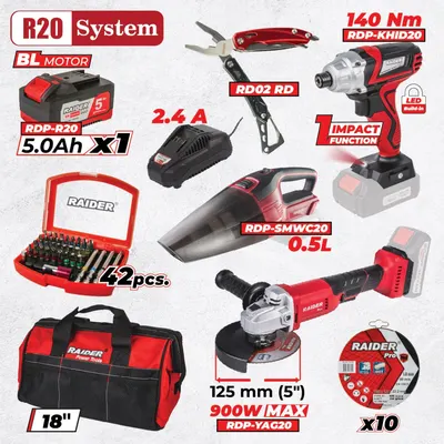 Set de mașini și accesorii Raider - R20, 3 mașini, 5Ah