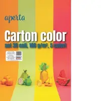 Carton color A4 Aperta. Set 30 coli, 160 g/mp, 5 culori intense