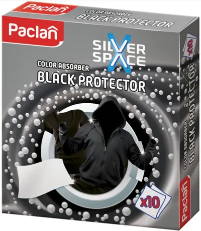 Șervețele umede care atrag atenția asupra culorilor pentru țesături negre Paclan - Silver Space, 10 buc.
