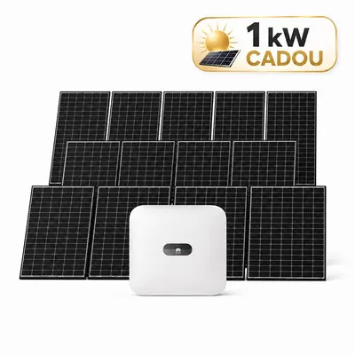 Sistem fotovoltaic 6kW (5 + 1 kW CADOU), invertor trifazat On Grid WiFi si 13 panouri Canadian Solar N-Type TOPCon, monocristalin, 460 Wp, 144 celule, rama neagra