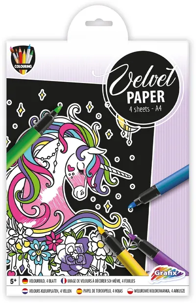 Set de colorat pe hârtie piele întoarsă Moxy - Unicorn