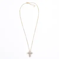 Colier elegant placat cu aur cu pandantiv cruce