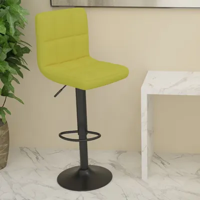 vidaXL Scaun de bar, verde, material textil