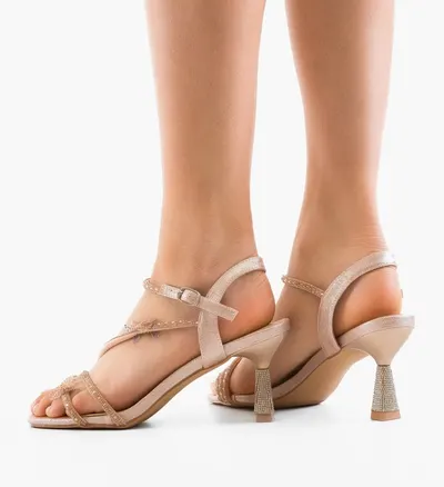 Sandale cu toc Nazzare Roz