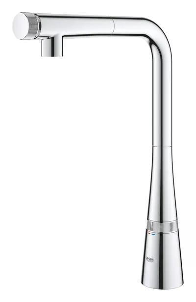 Baterie bucatarie Grohe Scala 30442000, inalta, tip L, dus, dubla comanda, Crom