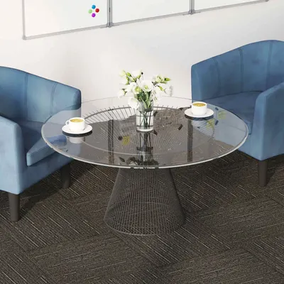 vidaXL Placă de carpetă Bej în dungi 50 x 50 cm 4 buc. PP și bitum