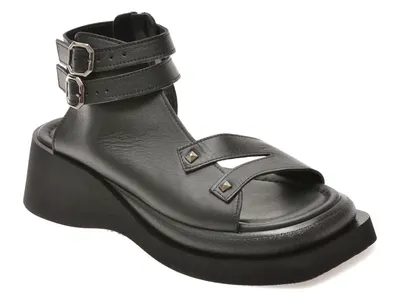 Sandale GRYXX negre, 208423, din piele naturala