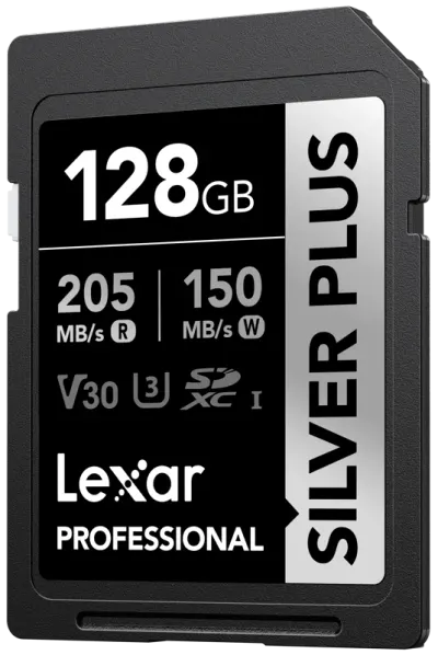 Lexar SDXC Professional SILVER Plus 1066x UHS-I/U3/A2/4K R205/W150 (V30) 128GB - Default Title