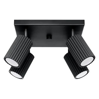 Spot negru din metal ø 6,5 cm Gleam – Sollux