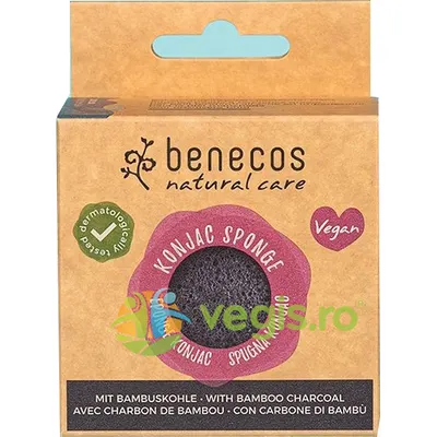 Burete din Konjac pentru Ten Gras si Acneic cu Carbune din Bambus 15g