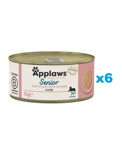 APPLAWS Cat Senior Tuna with Salmon in Jelly Conserve pisica senior, cu ton si somon in aspic 6x70g