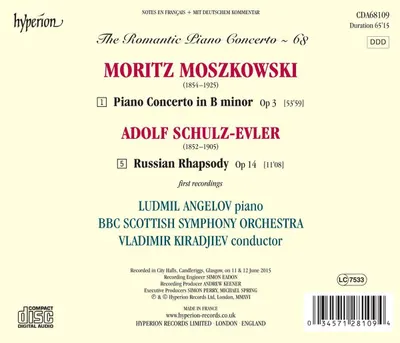 Moszkowski Piano Concerto In B Minor, Op 3 (First Recording) / Schulz-Evler: Russian Rhapsody (First Recording)