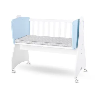 Pat balansoar Lorelli First Dreams White Baby Blue, transformabil, 105x55x83 cm