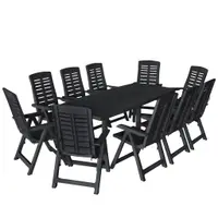 Gossi set mobilier de exterior, 11 piese, antracit, plastic