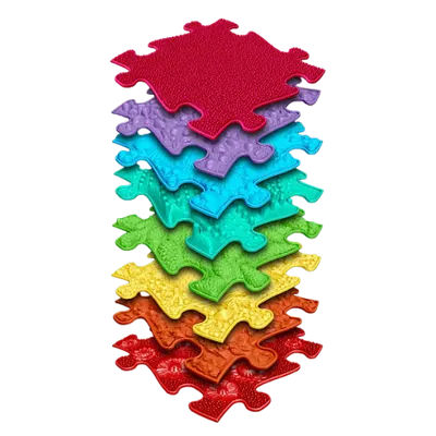 Set Covorase ortopedice senzoriale tip puzzle Curcubeu