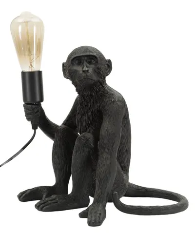 Mauro Ferretti Lampă De Masă Design Maimuță Șezută Neagru Cm 33X33X30 | Aosom Romania