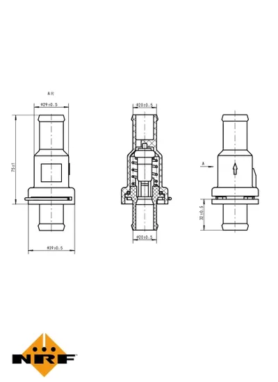 Termostat Sistem Racire (75 C) Potrivit Audi Q3, Tt; Seat Alhambra, Altea Xl, Leon; Skoda Superb Ii; Vw Beetle, Cc B7, Eos, Golf Plus V, Golf V, Golf Vi, Jetta Iii, Jetta Iv 1.4-3.2 05.05
