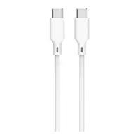 Cablu USB-C, USB-C, PD60W, 1 m, Alb, Well