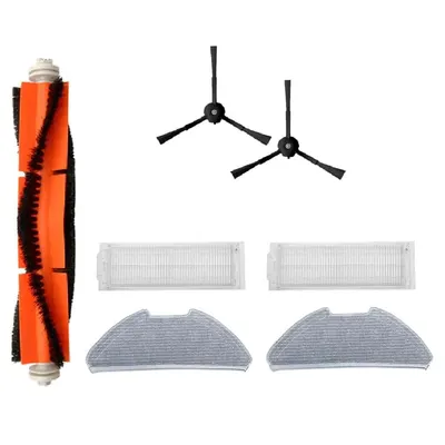Set accesorii PAA-home compatibile cu aspiratorul Xiaomi Vacuum-Mop 2 Pro, 2 perii laterale cu 3 brate negre, 2 filtre, doua lavete full cover, 1 peri
