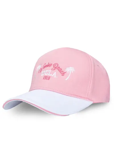 Sapca unisex cu palmieri brodati Cairo - Roz