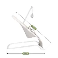 Sezlong balansoar pentru bebelusi Tulano Moon 10 Beige cu centura de siguranta,bara cu jucarii,baza antiderapanta,pana la 9 kg,pliere compacta