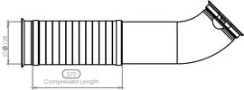 Racord evacuare (diametru:128mm, lungime:270 670mm) EURO 4 potrivit DAF CF 85, XF 105 MX265-MX375 10.05