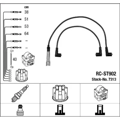 Set cablaj aprindere NGK 7313