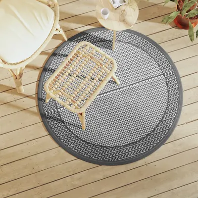 vidaXL Covor de exterior, ARAKIL gri, Ø120 cm, PP