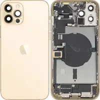 Capac Baterie Apple iPhone 12 Pro Max, Cu Carcasa Mijloc, Full Parts, Auriu, Swap