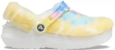 Saboți Crocs Classic Fur Sure Alb - White/Multi