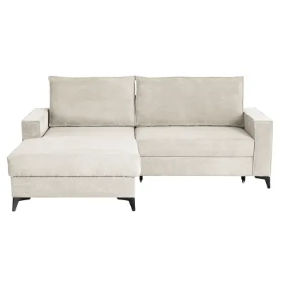 Coltar extensibil FREDERIC, cu arcuri si lada depozitare, colt stanga, bej, 235x160x95 cm