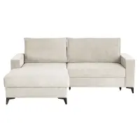 Coltar extensibil FREDERIC, cu arcuri si lada depozitare, colt stanga, bej, 235x160x95 cm