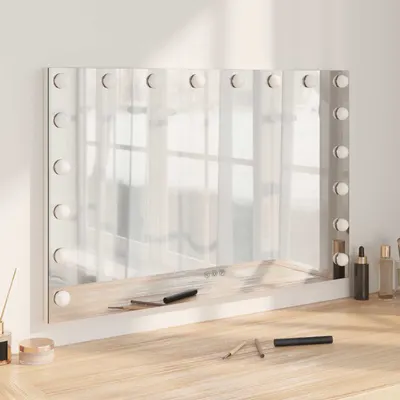 vidaXL Oglindă LED pentru Vanity Alb 80 x 10 x 52,5 cm Sticlă și Oțel
