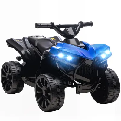 AIYAPLAY ATV pentru Copii 6V, Mașinuță Electrică cu 4 Roți cu Muzică și Faruri LED, pentru Vârstele 3-8 Ani Băieți și Fete, Albastru | Aosom Romania
