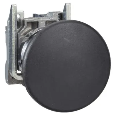 Buton complet negru cu capt tip ciuperca Ø40 mm, Ø22 cu revenire cu arc 1NO