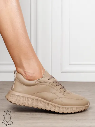 Pantofi casual din piele naturală pentru un stil autentic CRL1816 KHAKI