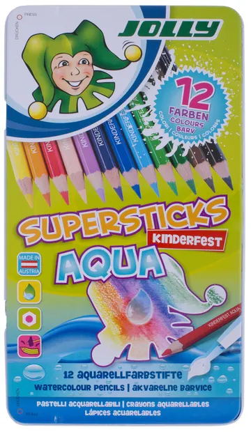 Creioane acuarele colorate Jolly Kinder Aqua -12 culori
