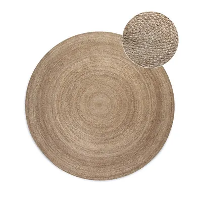 Covor grej reversibil rotund din iută ø 200 cm Braided – Hanse Home