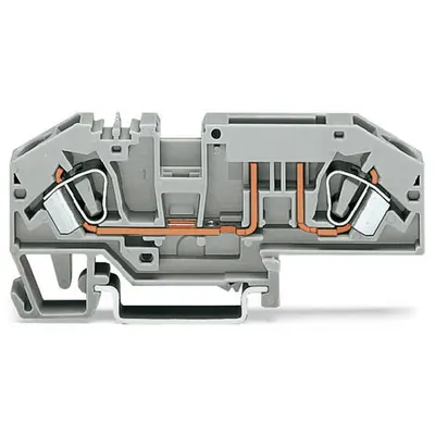 2-conductor fuse terminal block; for automotive blade-style fuses; with test option; without blown fuse indication; 6 mm²; CAGE CLAMP®; 6,00 mm²; gray