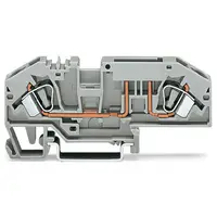 2-conductor fuse terminal block; for automotive blade-style fuses; with test option; without blown fuse indication; 6 mm²; CAGE CLAMP®; 6,00 mm²; gray