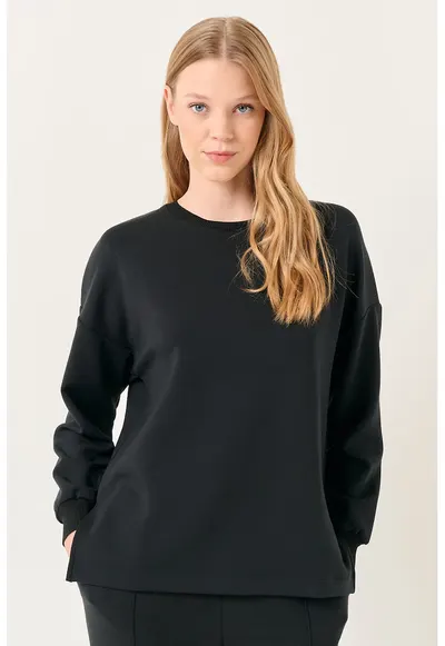 Bluza de trening din amestec de modal - Negru