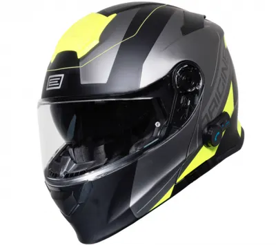 Casca moto Origine Delta Spike rabatabila cu ochelari, Bluetooth incorporat, culoare fluo galben negru, marime M